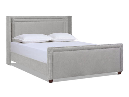 Elle - Wingback Upholstered King Bed - Silver Gray