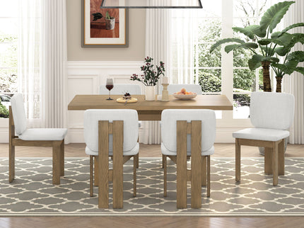 Dining Table Set For 6 With Upholstered Chairs