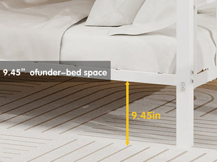 Bunk Bed For Kids, Convertible Frame With Ladders & Guardrail
