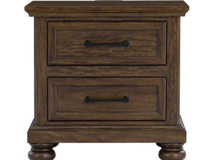 2 Drawer Nightstand With USB Charging Station