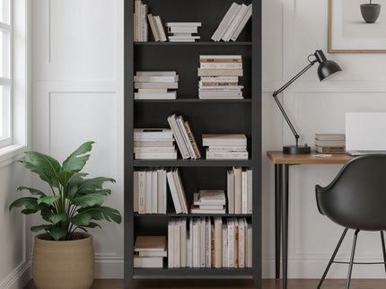 High 5 Shelf Bookcase - Black / Whiskey