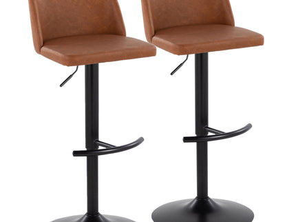 Toriano - Contemporary Adjustable Bar Stool With Rounded T Footrest (Set of 2)