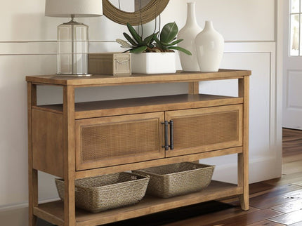 Naomi - 2 Door Storage Console Table With Ample Shelving - Natural