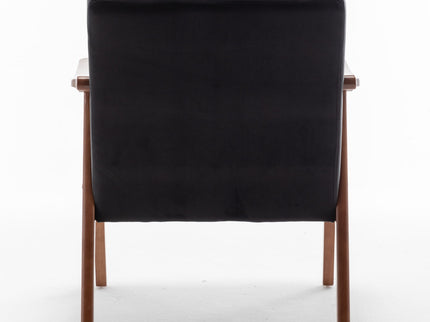Mid Century Modern Accent Chair With Solid Wood Frame And Extra Thick Backrest