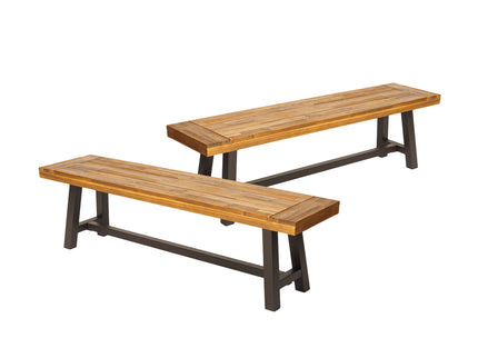 Tranquilizer - Outdoor Acacia Wood Bench With Slat Panel Design