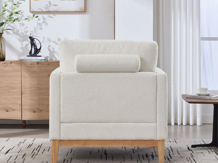Wide Modern Performance Accent Chair With Natural Legs