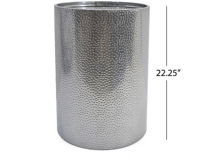 Modern Round Accent Table With Hammered Surface