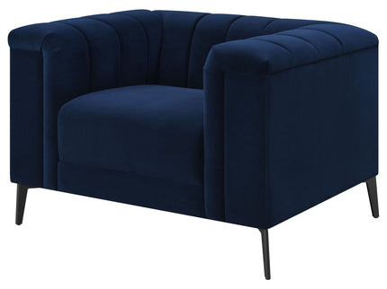 Darci - Accent Armchair With Seating And Tapered Legs - Blue