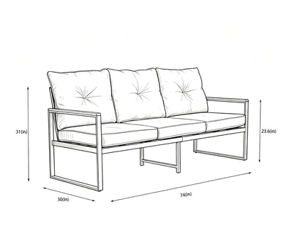 Oversized Outdoor Conversation Set, 5 Seater - Blue