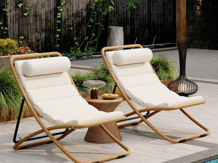 Outdoor Folding Chair With Adjustable Backrest (Set of 2)