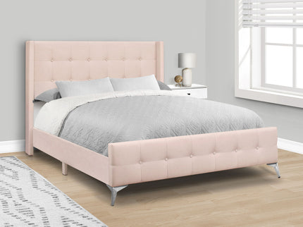 Queen Size Bed Upholstered - Pink
