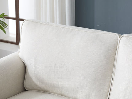 Rolled Arm Sofa With Nailhead Trim With Wooden Legs