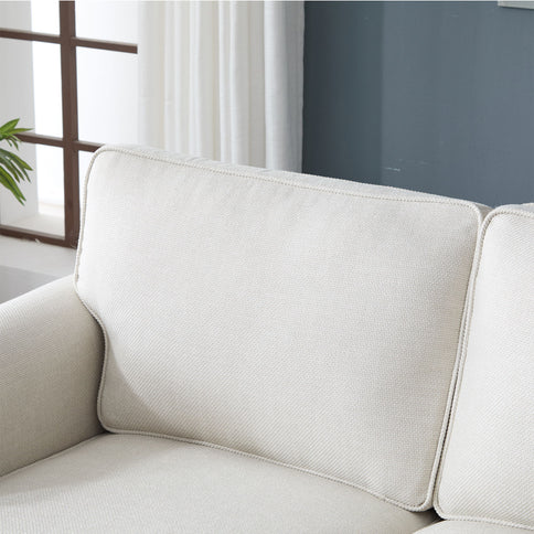 Rolled Arm Sofa With Nailhead Trim With Wooden Legs