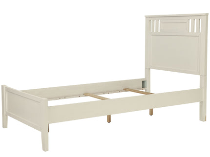 Simple Frame With Headboard And Vertical Carved Design