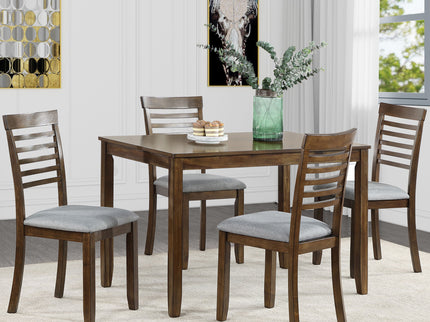 5 Pieces Modern Dining Set, Rectangular Wooden Dining Table With 4 Upholstered Chairs