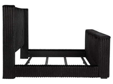 Lyman - Eastern King Wingback TV Bed With Integrated TV Lift And Power Strip - Black