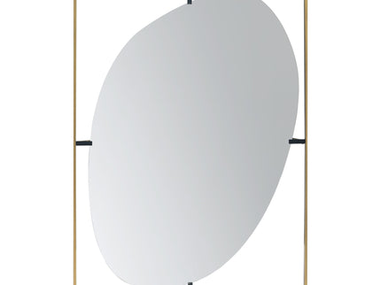 Poppy Mirror With Metal Frame Contemporary Design For Bathroom, Entryway Wall Decor