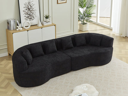 Curved Sectional Sofa With 6 Pillows
