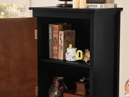 Floor Cabinet With Doors & Adjustable Shelf, Storage Cabinet For Entryway