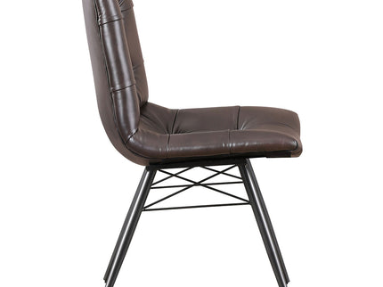 Back Dining Chairs With Button Tufting (Set of 4) - Brown