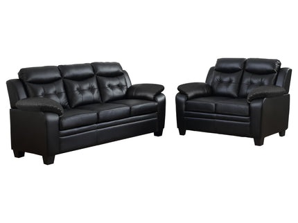 Castro - 2 Piece Living Room Set: Sofa & Loveseat - Black