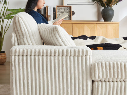 3 Seater Sofa With 2 Ottomans For Living Room