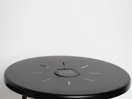 Solar Powered Side Table With LED Light, Outdoor / Indoor - Black
