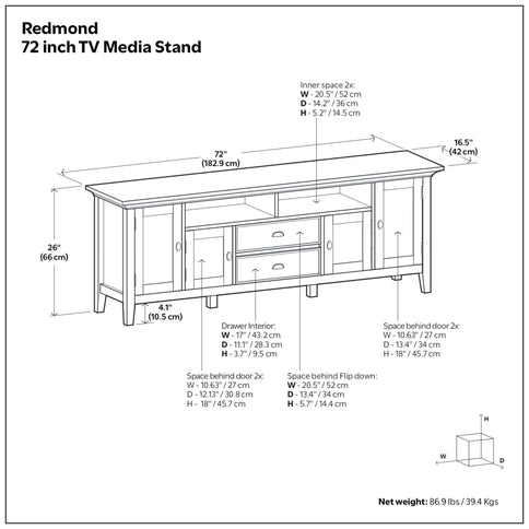 Redmond - TV Media Stand - Rustic Natural Aged Brown