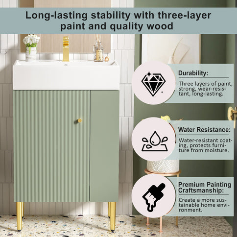 Bathroom Vanity, Combo Cabinet, Bathroom Storage Cabinet, Single Ceramic Sink