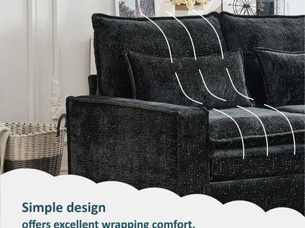 Modern Comfy L Shaped Sectional Sofa With Movable Ottoman