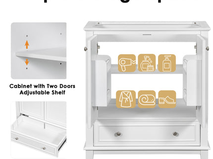 Modern Bathroom Vanity With Sink Combo, Multi Functional Cabinet With Doors And Drawer