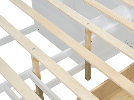 Daybed With 2 Bedside Cabinets, Upper Shelves And 4 Drawers