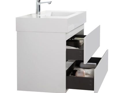 Alice - Bathroom Vanity With Large Storage, Sink Wall Mounted Floating Bathroom Vanity For Modern Bathroom, One-Piece Sink Basin Without Drain And Faucet