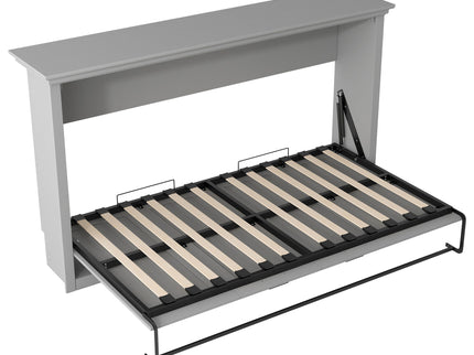 Twin Size Murphy Bed With Cabinet Storage - Gray