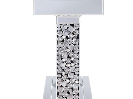 Lachina - Glam Mirrored Faux Gems Console Table - Silver