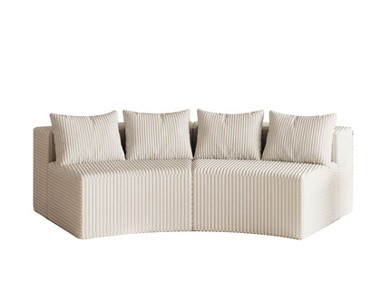 Curved Sectional Sofa With 4 Pillows, Modular Semi Circular Design