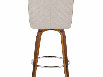 Henry - Contemporary Fixed Height Counter Stool With Swivel With Round Footrest (Set of 2)