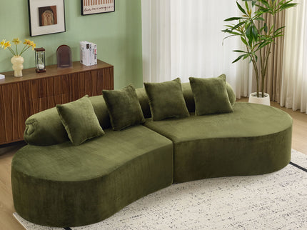 Modern Curved Sofa With Pillows