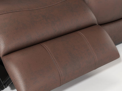 Genuine Non Power Reclining Sofa With Drop Down Table, Stainless Steel Cupholders And Magazine Bag