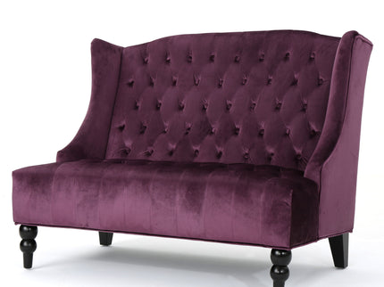 Nurturing - Upholstered Loveseat With Wing Back And Diamond Tufting