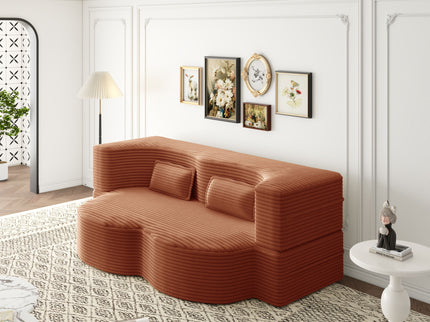 Convertible Foam-Filled Sleeper Sofa Bed With 2 Pillows