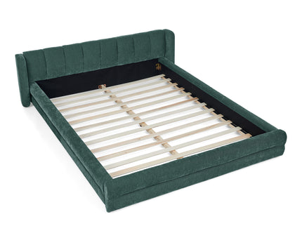 Modern Upholstered Bed Frame With Thick Fabric And Headboard