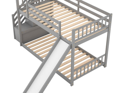 Bunk Bed With Convertible Slide And Stairway