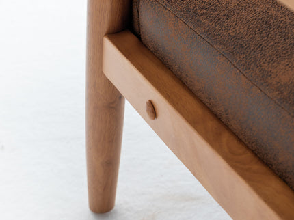 Wide Arm Chair - Light Brown