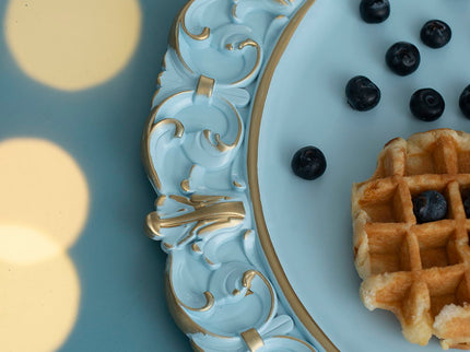 Plastic Charger Plate (Set of 6) - Blue / Gold