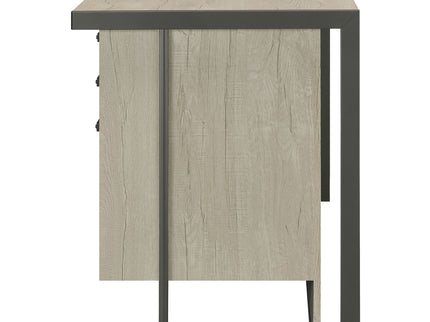 Brisley - Office Desk With Adjustable Keyboard Tray And 3 Drawer Storage - Beige / Gray