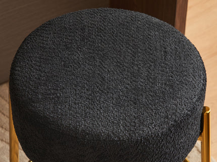 Round Bar Stools (Set of 2), Contemporary Upholstered Dining Stools For Kitchens, Coffee Shops And Bar Stores - Legs