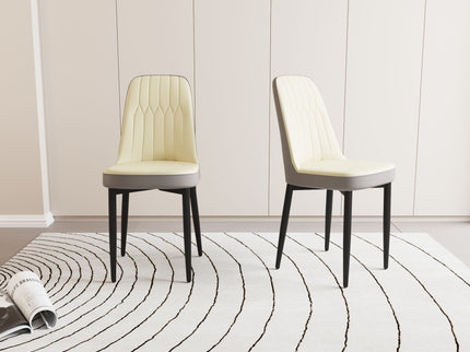 Modern Dining Chair With Cushions And Metal Legs