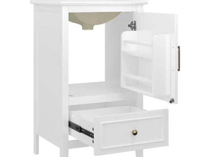Modern Bathroom Vanity With Sink, Cabinet Storage, Drawer & Adjustable Feet