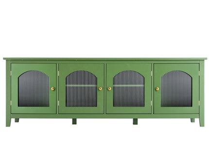 StylishTVcabinet Entertainment CenterTV Stand, TVconsoletable, Media Console, Solidwood Frame, Changhong Glass Door, Metal Handle